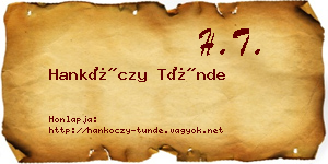 Hankóczy Tünde névjegykártya